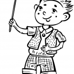 Chłopiec bawiący się wiatraczkiem