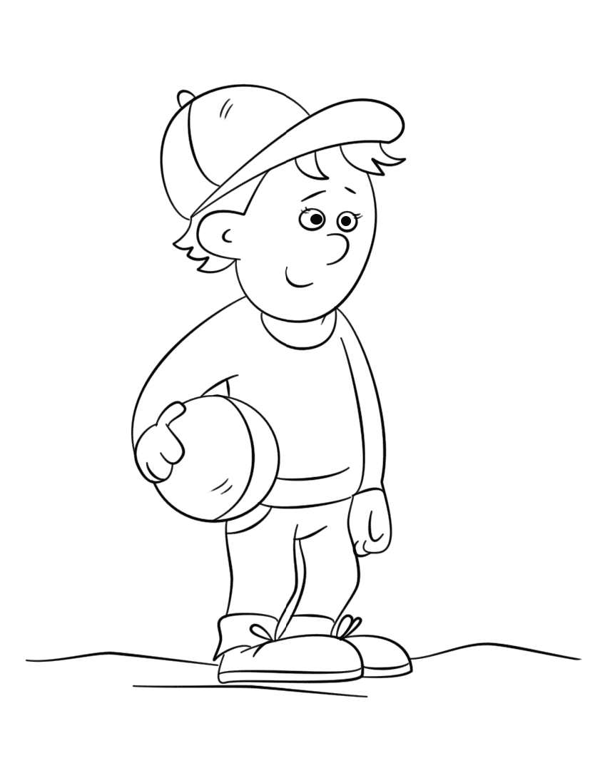 Cute Boy Holding a Ball