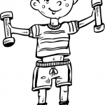 Ćwiczący chłopiec