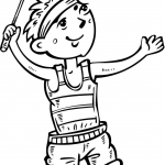 Chłopiec grający w badmintona