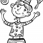 Żonglujący chłopiec