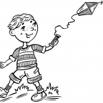 Chłopiec puszczający latawiec