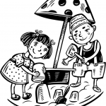 Chłopiec i dziewczynka bawią się na...