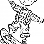 Dziecko jadące na deskorolce