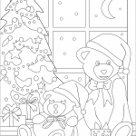 Cute Teddy Bears near Christmas Tree