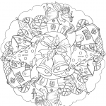 Christmas Mandala with Bell and...