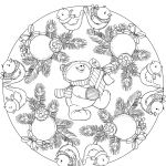 Mandala with Birds, Christmas...