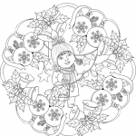 Mandala with Christmas Ornaments,...