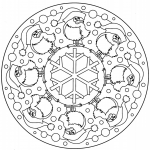 Christmas Mandala with Birds and...