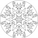 Christmas Mandala with Reindeers