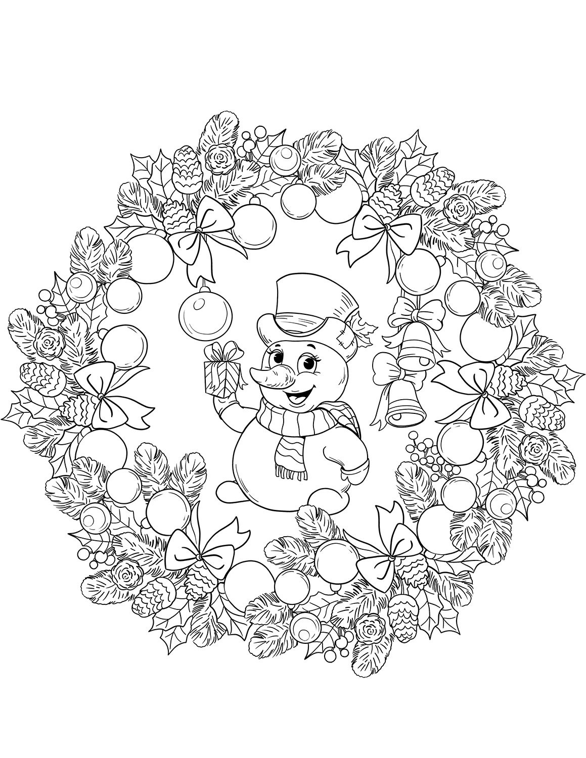 Mandala with Christmas Ornament and...