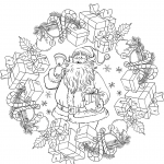 Christmas Mandala with Santa Claus...