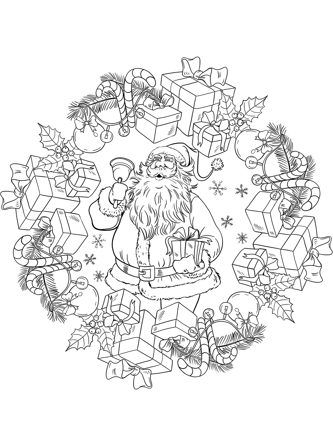 Christmas Mandala with Santa Claus...