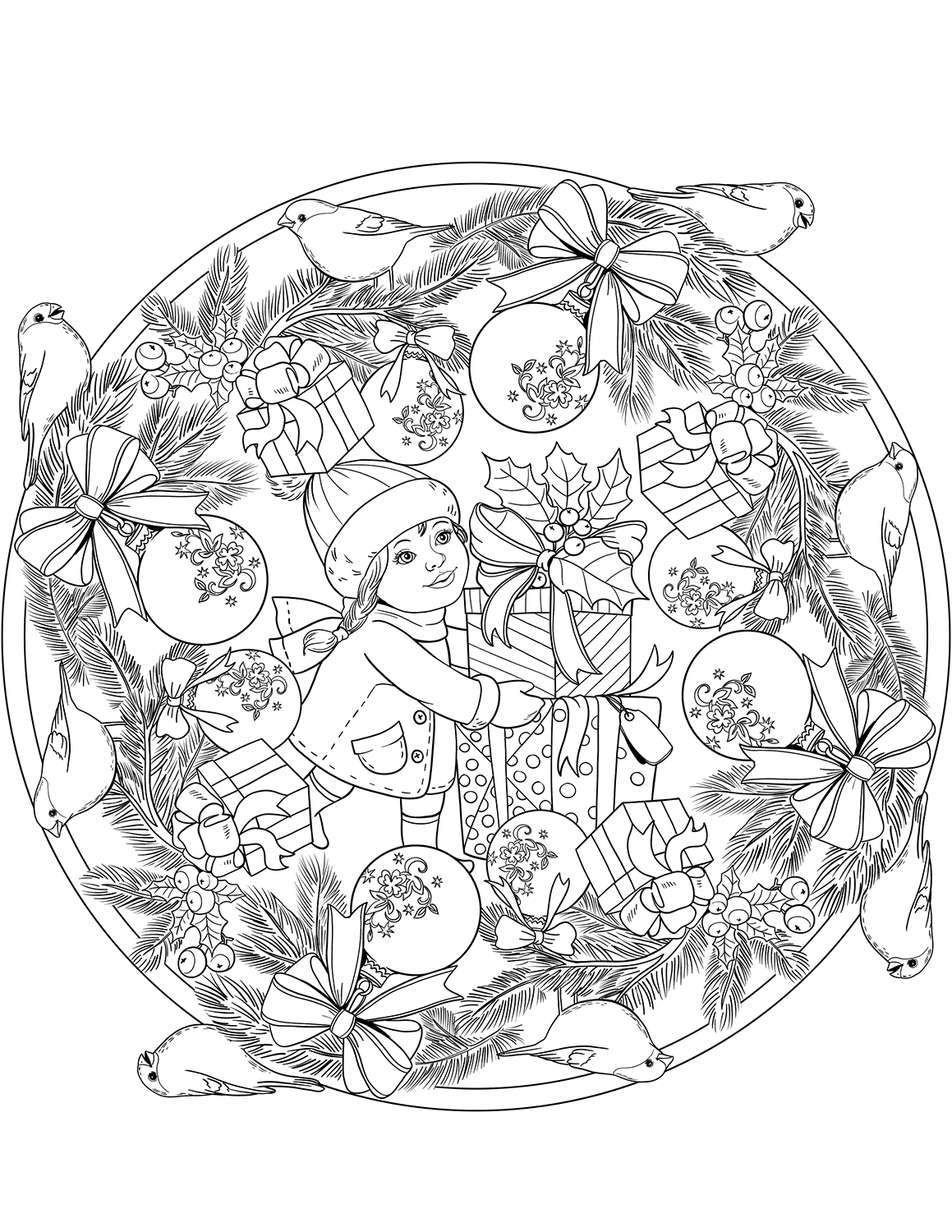 kolorowanka Christmas Mandalas