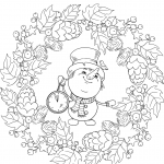 New Year Mandala with a Snowman...