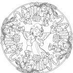 Christmas Mandala with Ornament,...