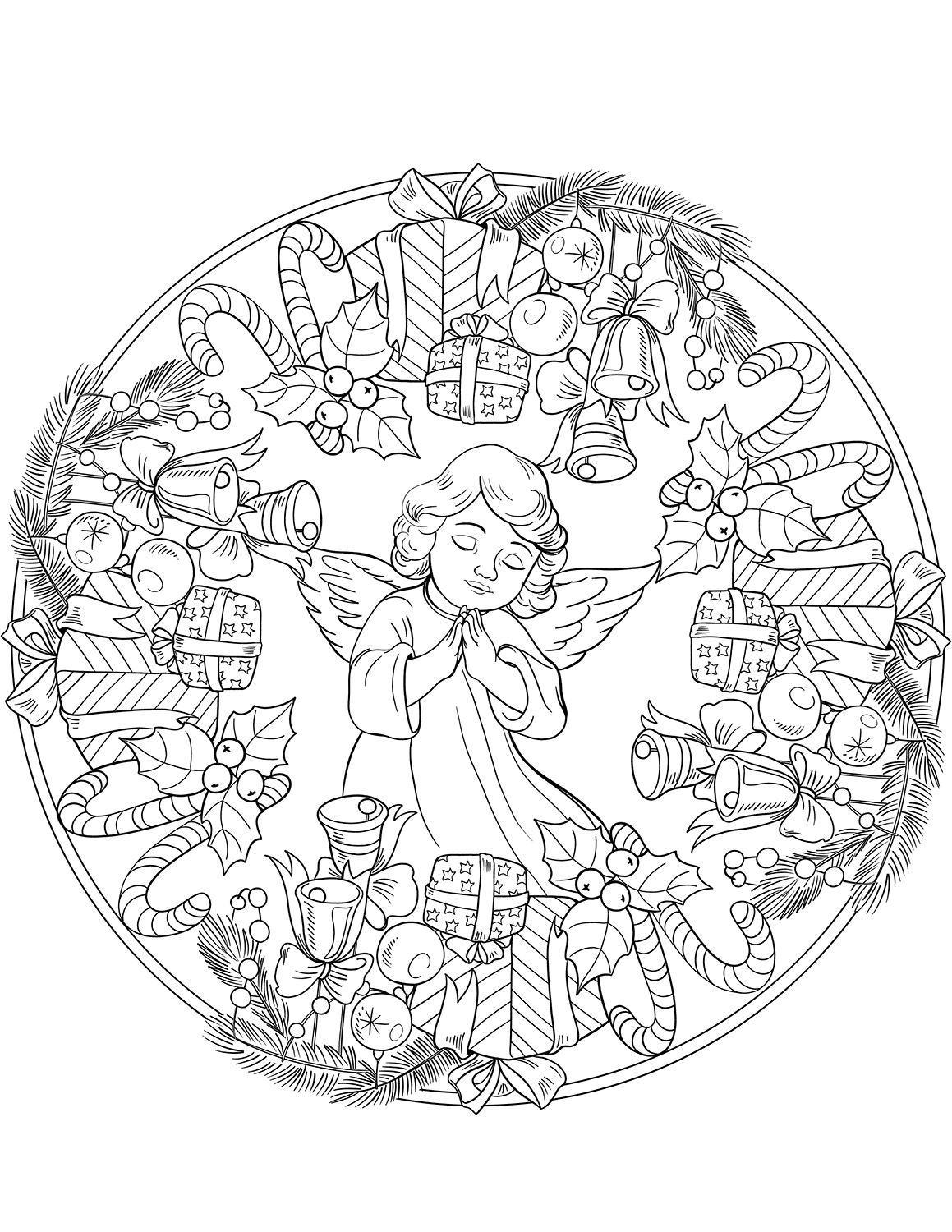 Christmas Mandala with Ornament,...