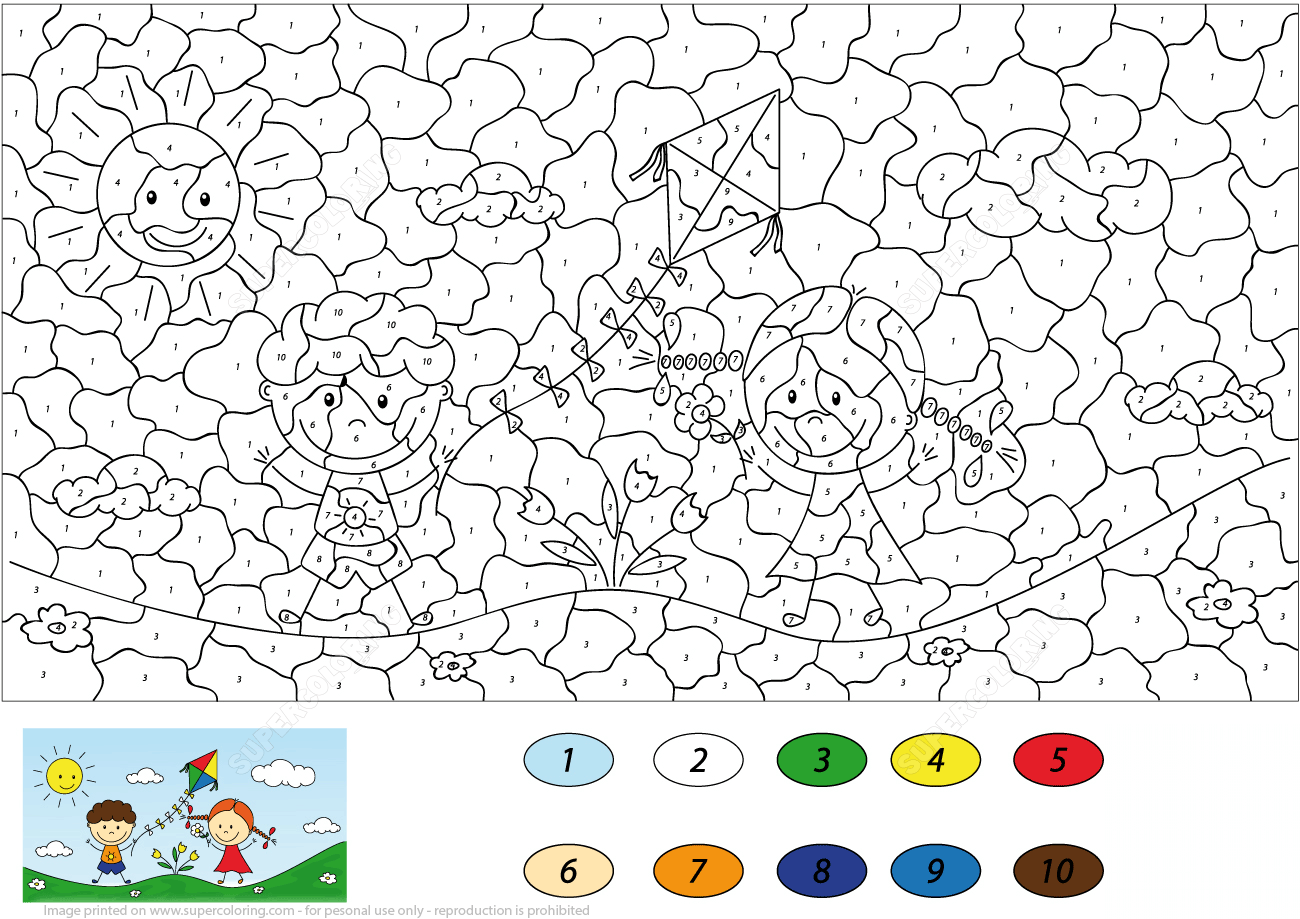 Boy and a Girl Launching a Kite...