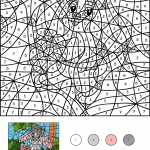 Rabbit with Flower Color by Number