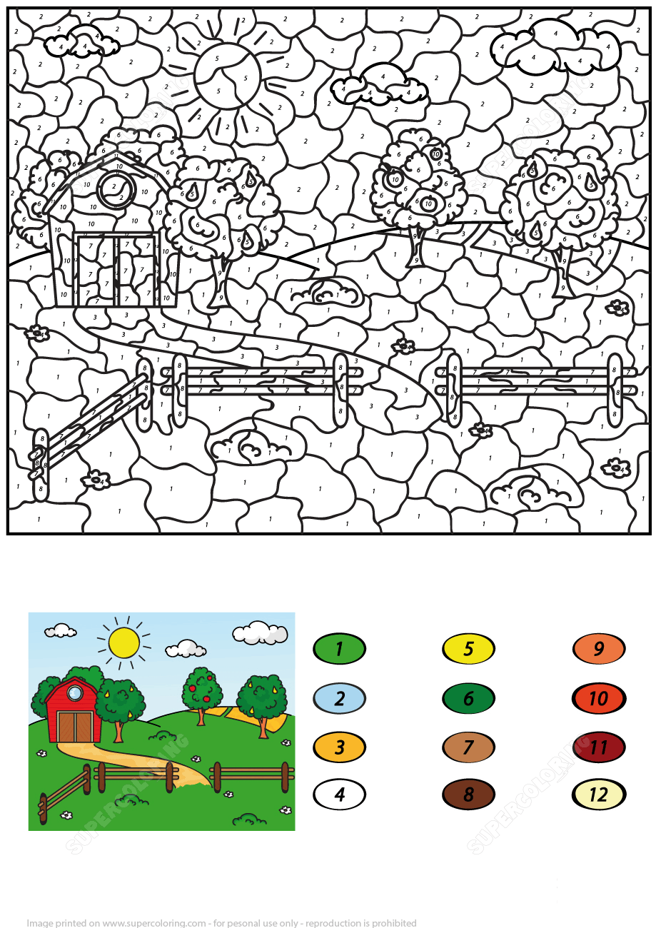 Rural Landscape with Barn Fruit...