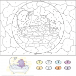 Cartoon Dragon Taking a Bath Color...