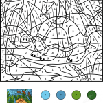 Turtle in Pond Color by Number