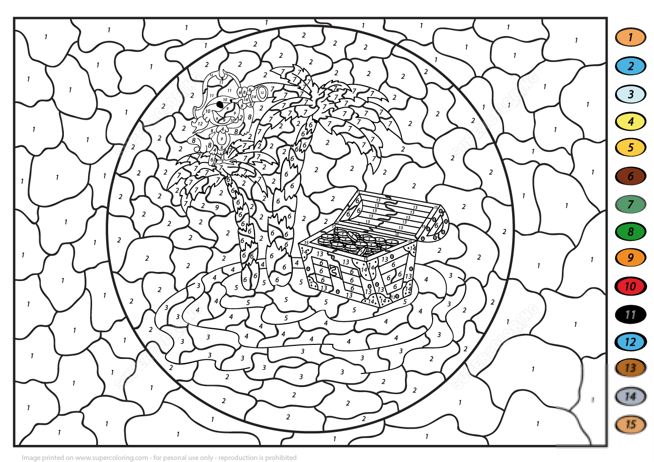 Treasure Chest on an Island Color...