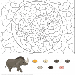 Prehistoric Rhinoceros Color by Number