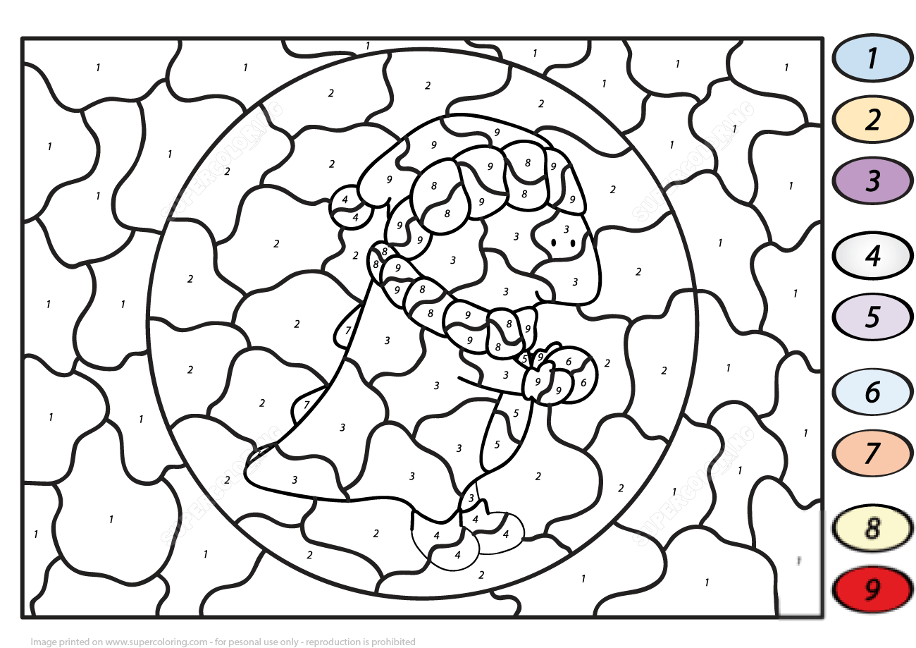 Dragon with Snowball Color by Number