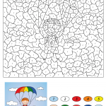 Boy Descends on a Parachute Color...