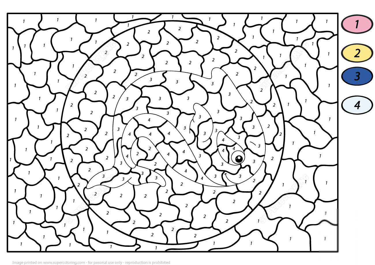 Cartoon Whale Color by Number