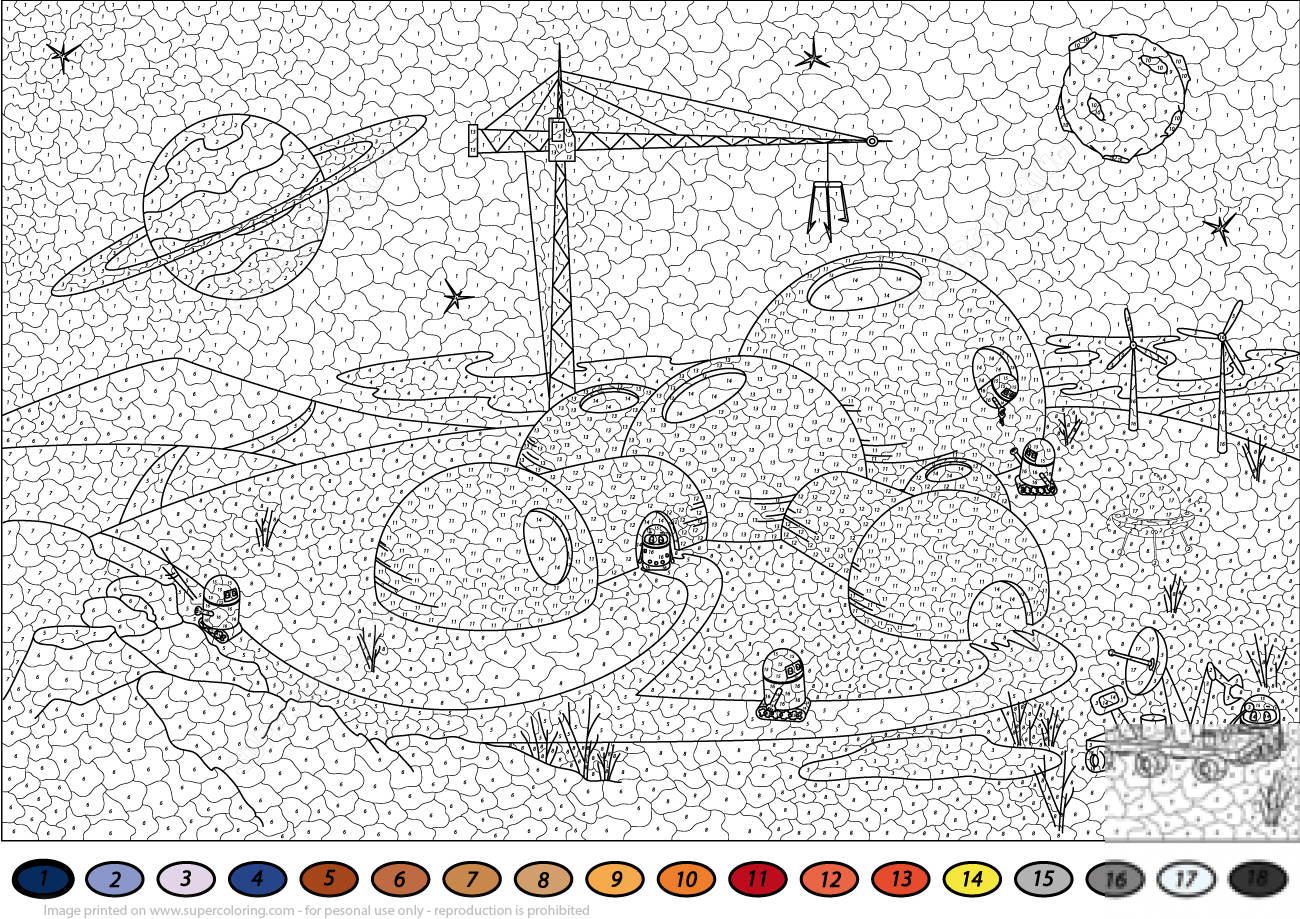 Colonisation of Mars Color by Number