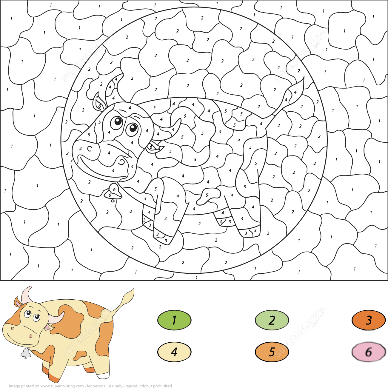 Cow Color by Number