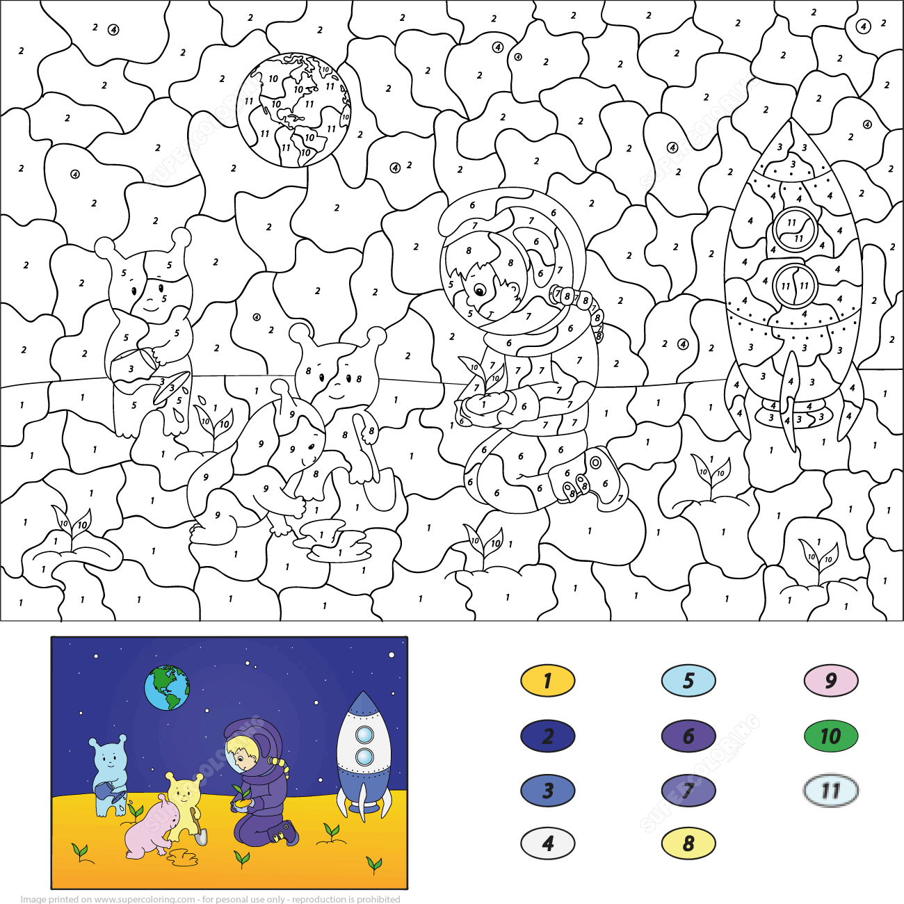 Astronaut Boy and Aliens Plant...