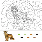Saber Toothed Tiger Color by Number