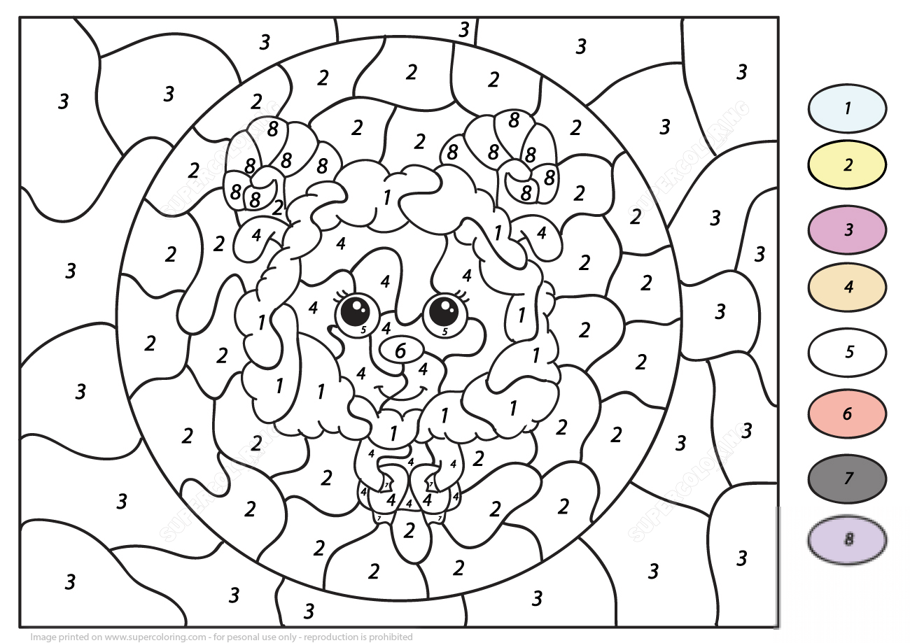 Cute Ram Color by Number