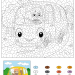 Boy Driving a Bus Color by Number