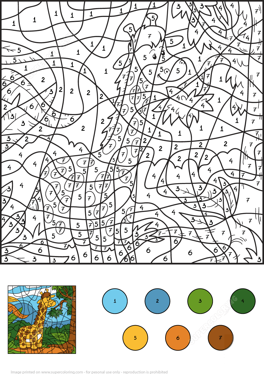 Giraffe Color by Number