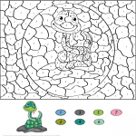 Cartoon Snake Color by Number