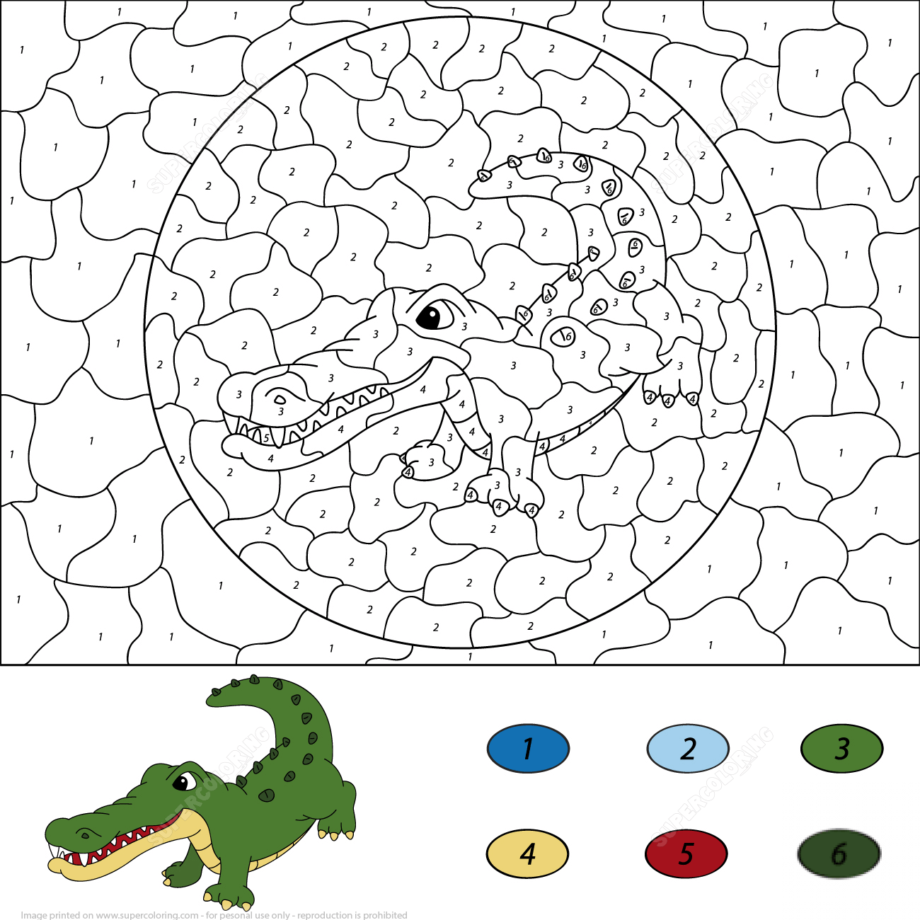 Crocodile Color by Number