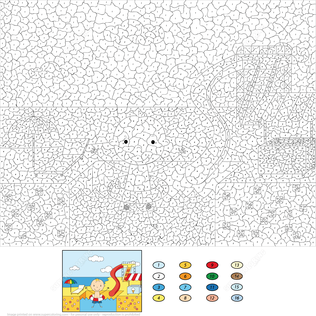 Boy with a Rubber Ring in the Water...