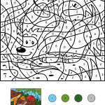 Hedgehog with Two Apples Color by...