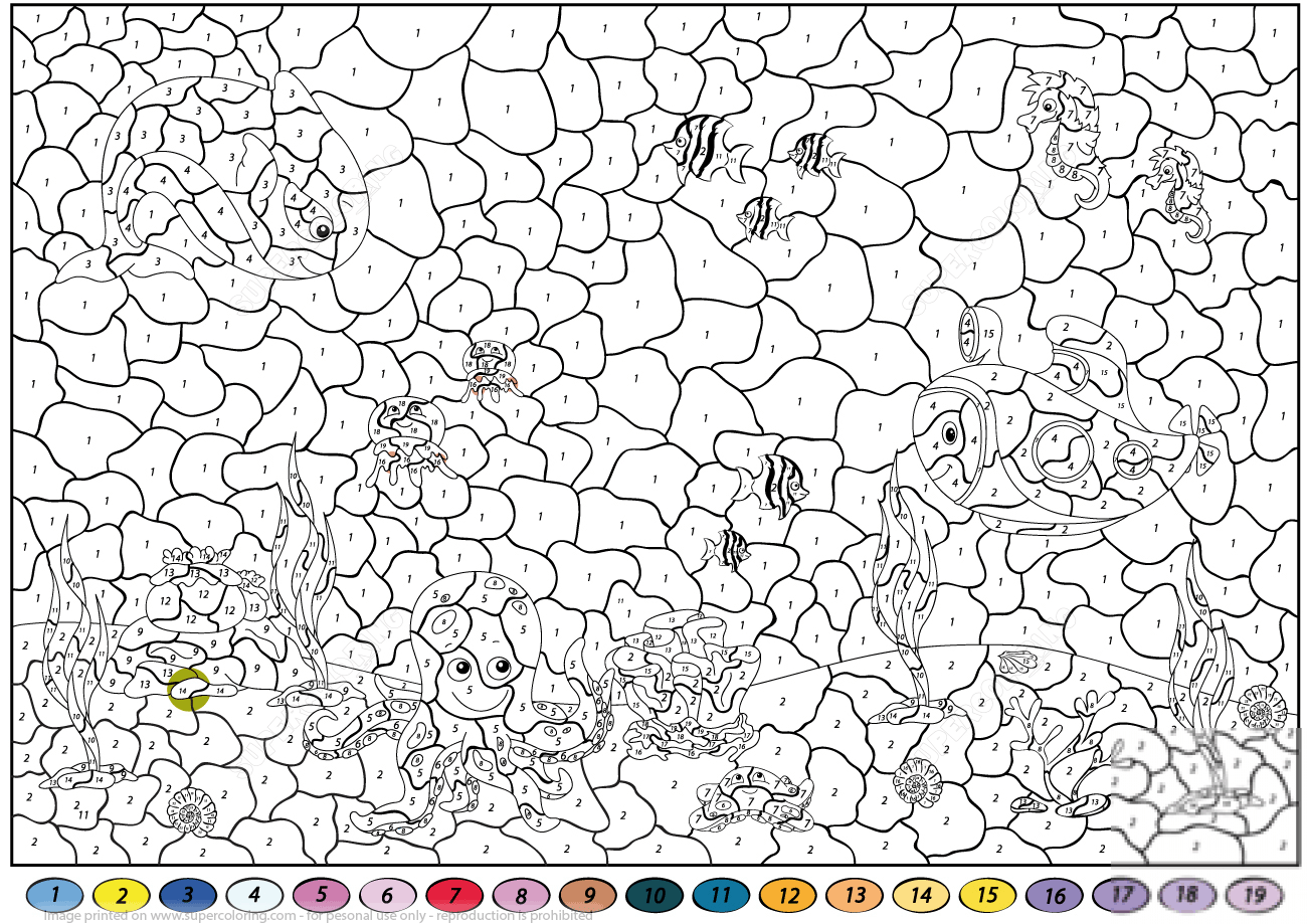 Underwater World Color by Number