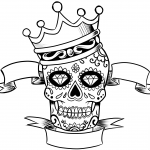 Sugar Skull with Crown