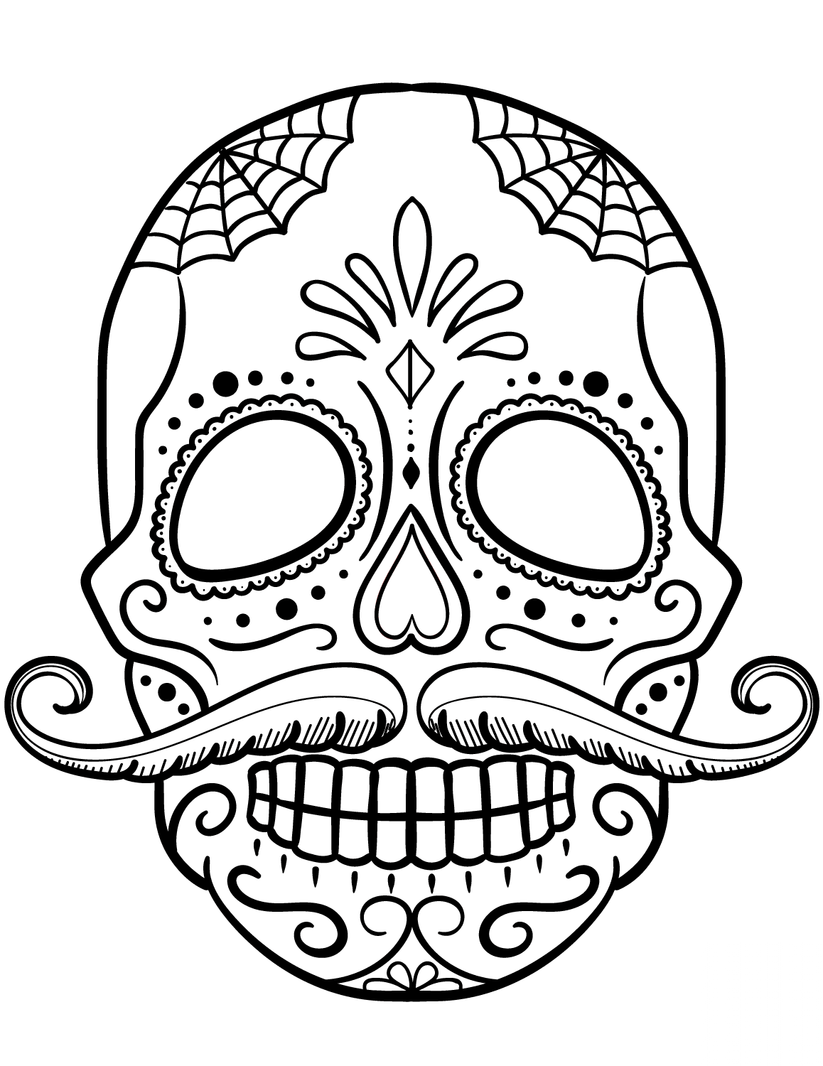 Sugar Skull with Mustache