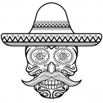 Sugar Skull in Sombrero