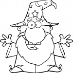 Przyjazny czarodziej z otwartymi...