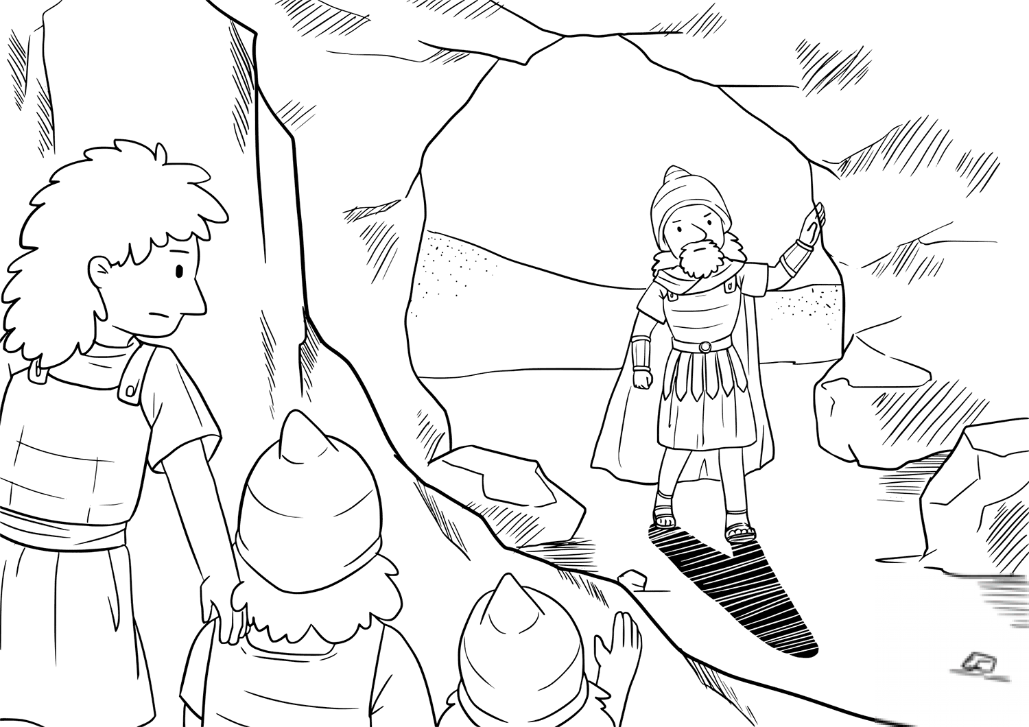 David and His Men Hide Far Back in...