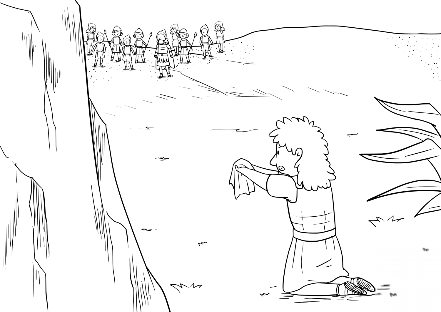 David Shows the Piece of the Robe...