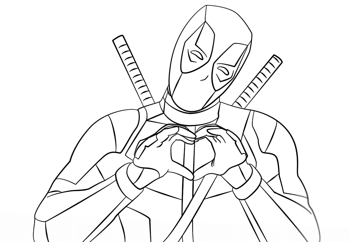Deadpool Making Heart Shape with Hands
